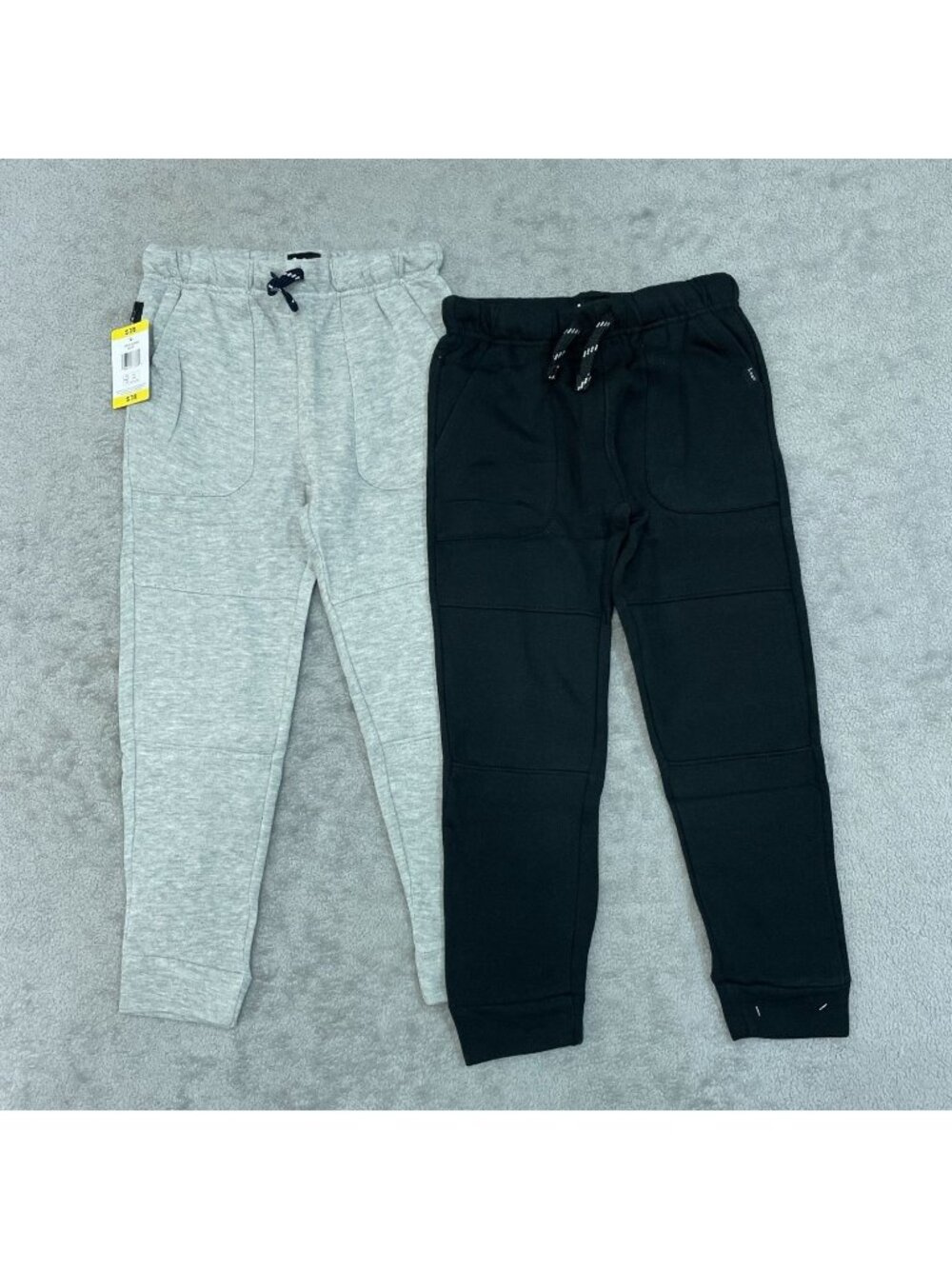 NWT Lee Youth S 7/8 Black & Grey Joggers 2-Pack With Rugged Knee